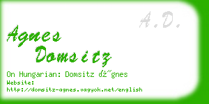 agnes domsitz business card